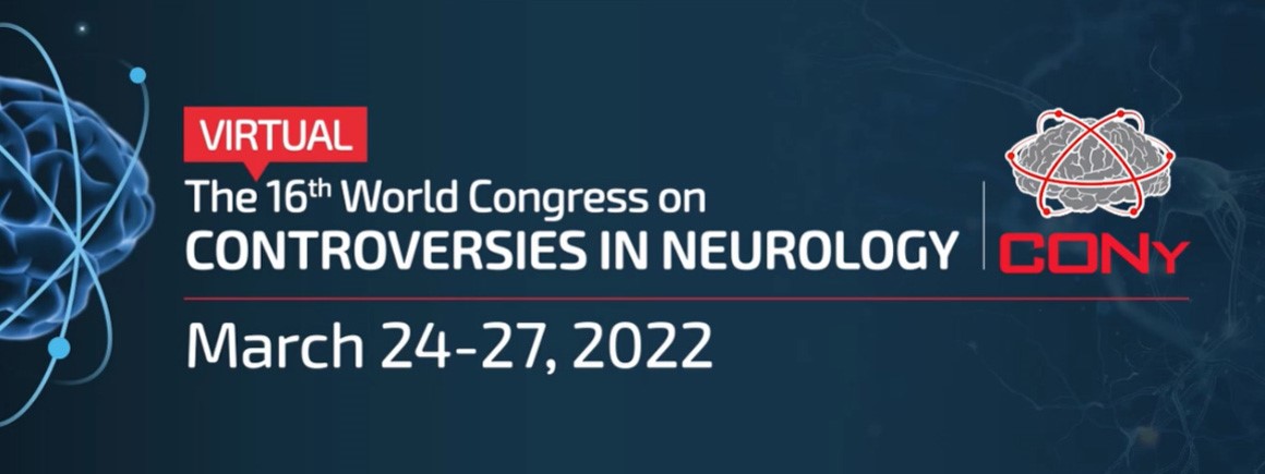 The Virtual 16th World Congress on Controversies in Neurology (CONy) banner March 2022