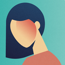 Colorful Illustration of woman with Migraine